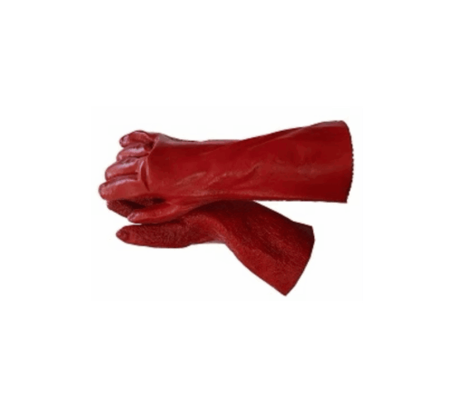 Red pvc 35cm open cuff terry palm