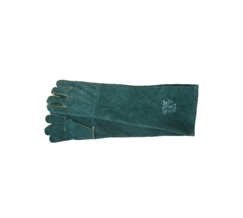 8" green lined elbow length glove