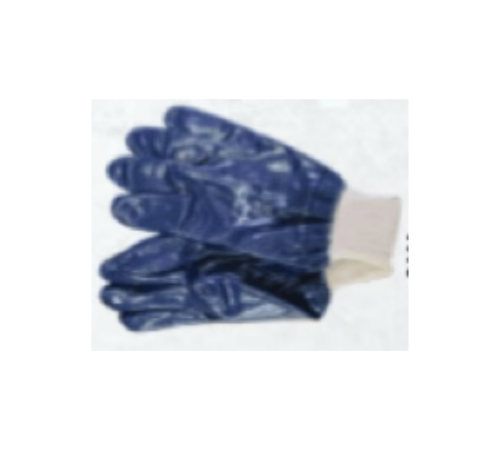 Blue nitrile knit wrist