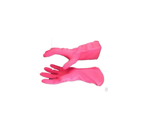 Pink pvc house hold glove