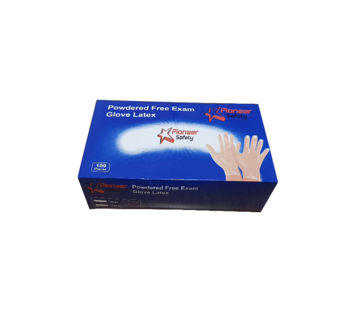 Latex examination gloves powder free (100 pcs per box)