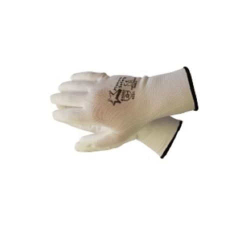 White pu coated inspector glove
