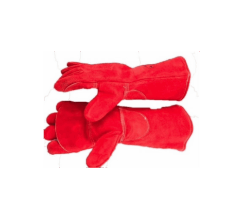 Touch 8" red heat resist glove elbow - kevlar stitch reinforced between thumb/index