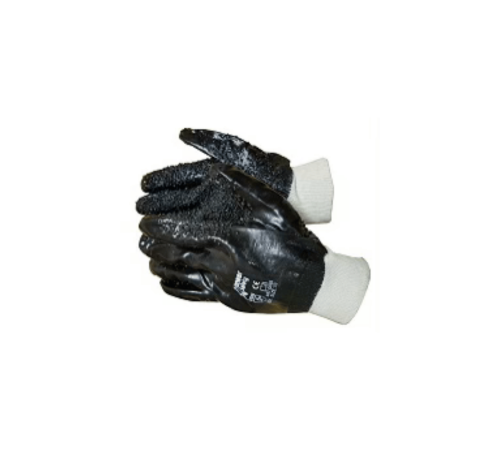 Black chip palm pvc knit wrist glove