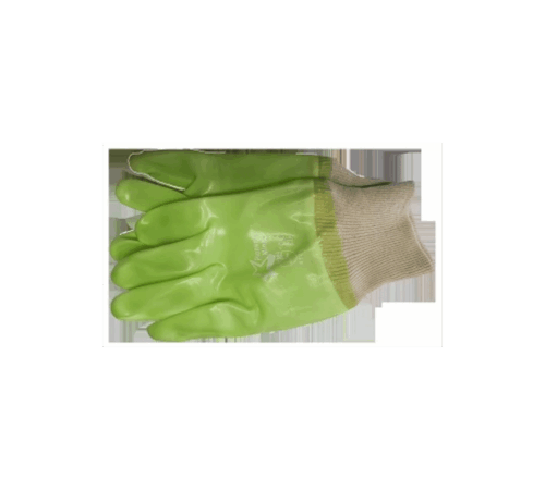 Lime green pvc knit wrist glove