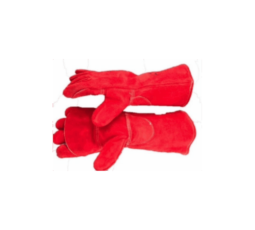 Touch 8" red heat resist glove elbow - kevlar stitch