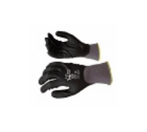 15 gauge grey nylon liner, black water base pu fully coated