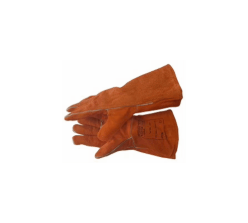 Tough orange lined welding glove a grade 35cm