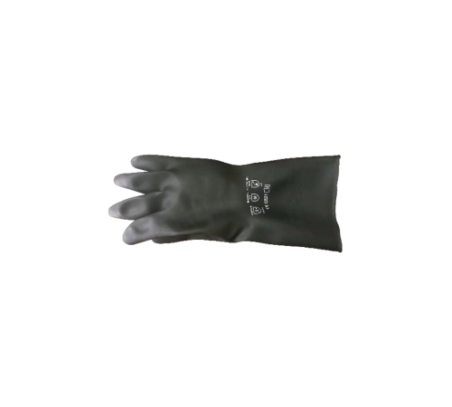 Flock lined black rubber glove (akl)