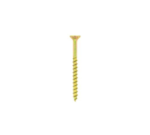 Chipboard Screw 5.0×60 mm Yellow Passivated (100 Pack)