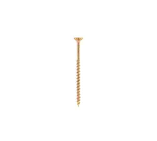 Chipboard Screw 5.0×75 mm Yellow Passivated (100 Pack)