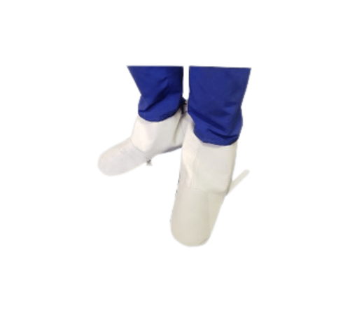 Chrome leather ankle spats