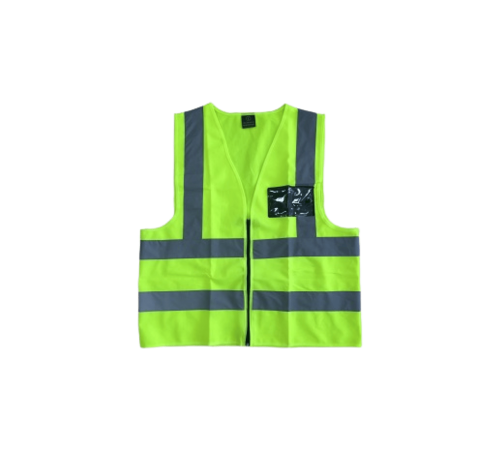 Econo lime reflective vest with zip&id pouch