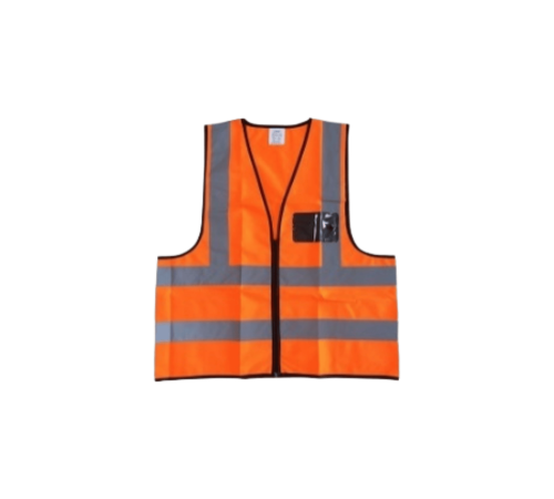 Econo orange  reflective vest with zip&id pouch