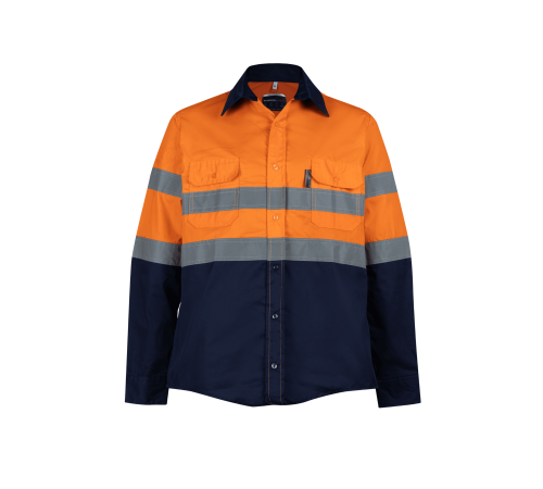 Hivispro long sleeve shirt - orange/navy