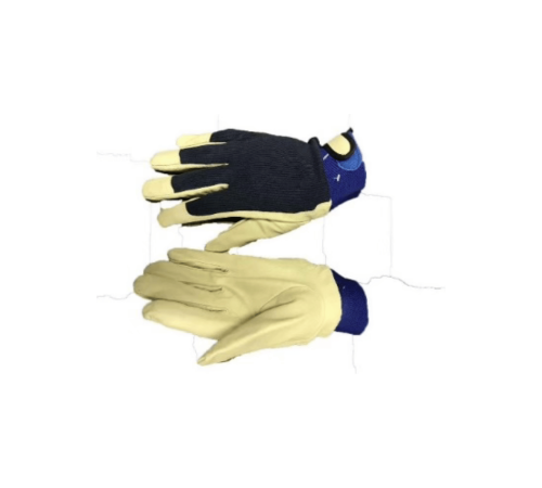 Pigskin driver glove with cotton back elastic velcro cuff