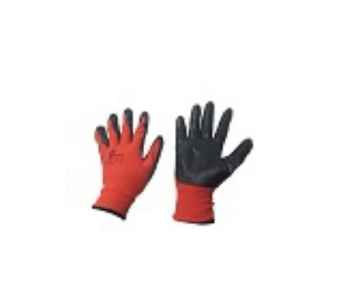 Go-work red nitrile plam dipped glove