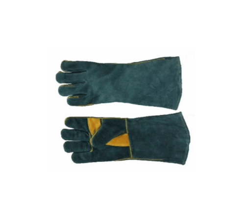 8" green lined elbow length with reinforced palm