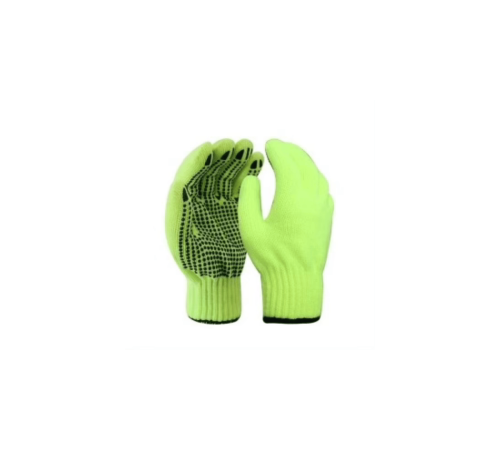 Hi-vis lime polka dot glove