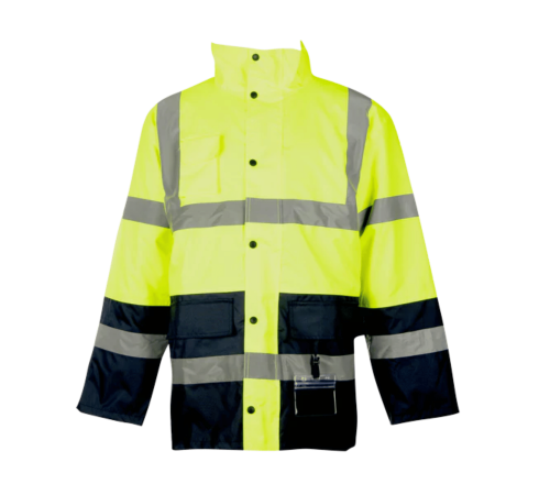 High visibility two tone freezer traffic jacket lime/navy