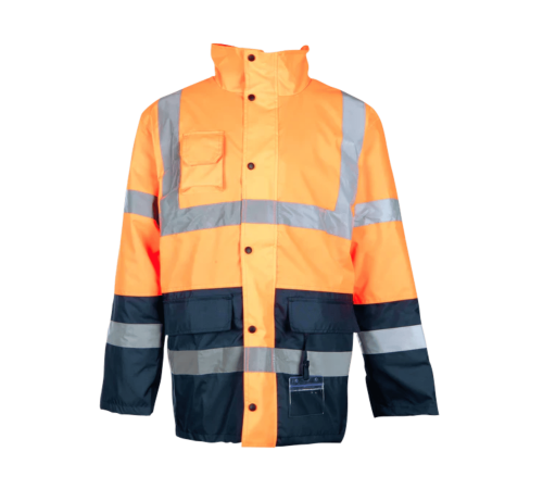 High visibility two tone freezer traffic jacket organge/navy