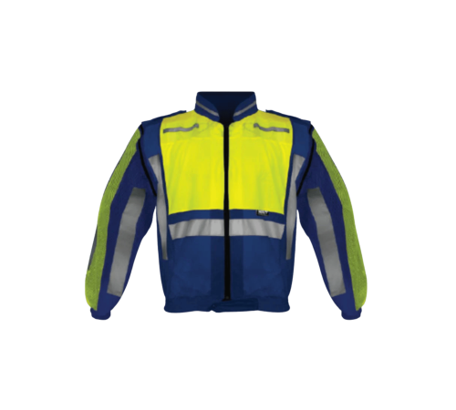 Metro reflective jacket detachable sleeve  lime/navy  new