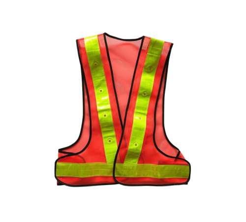 Orange reflective vest with led light