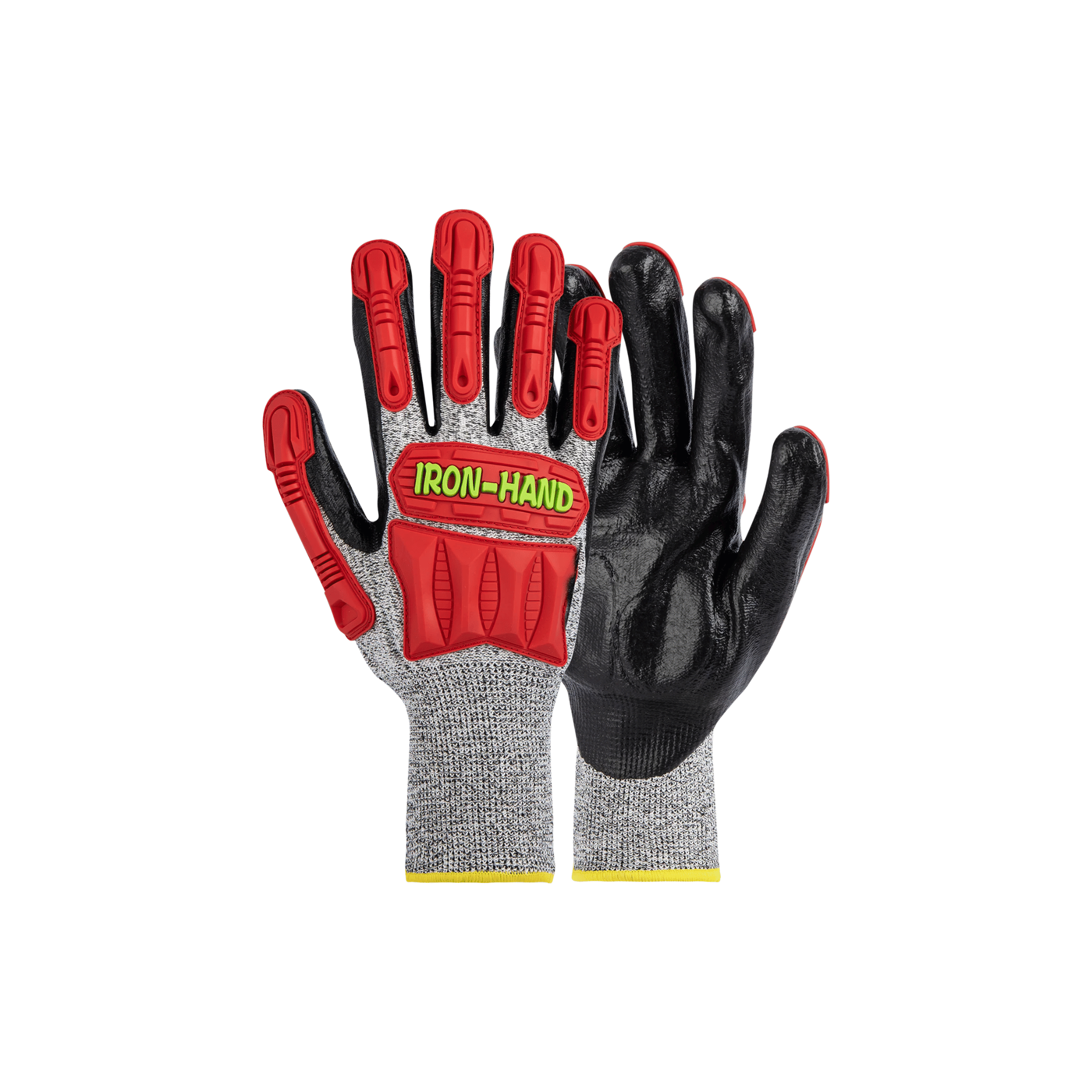 PIONEER MaxMac Iron Hand Cut Level 5 Gloves, 13G, Knuckle Nitrile Palm (Sizes 8–11, 5 Pack / 50 Box)