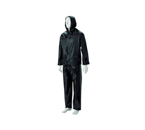 Rubberrised rainsuit black