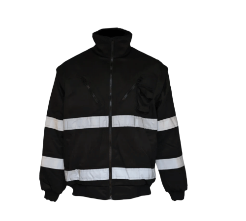 Winter bunny jacket zip off sleeve  black