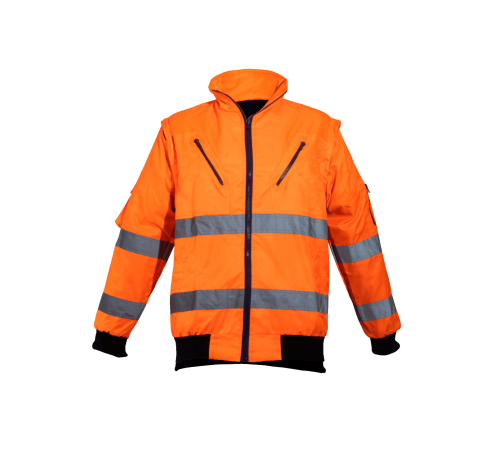 Winter bunny jacket zip off sleeve orange