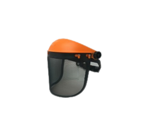 Face shield with metal mesh visor