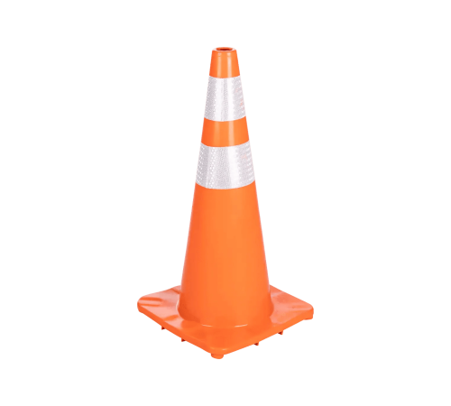 ORANGE SOFT PVC TRAFFIC CONE WITH REFLECTIVE TAPE