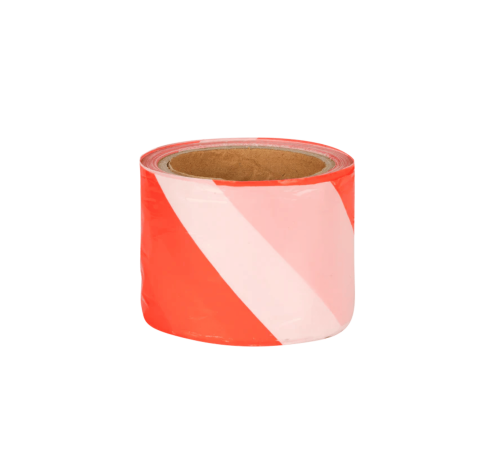RED & WHITE BARRIER TAPE - 100m/ROLL