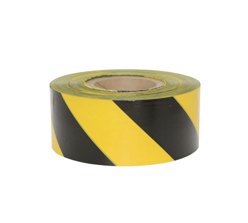 YELLOW & BLACK BARRIER TAPE - 500M/ROLL